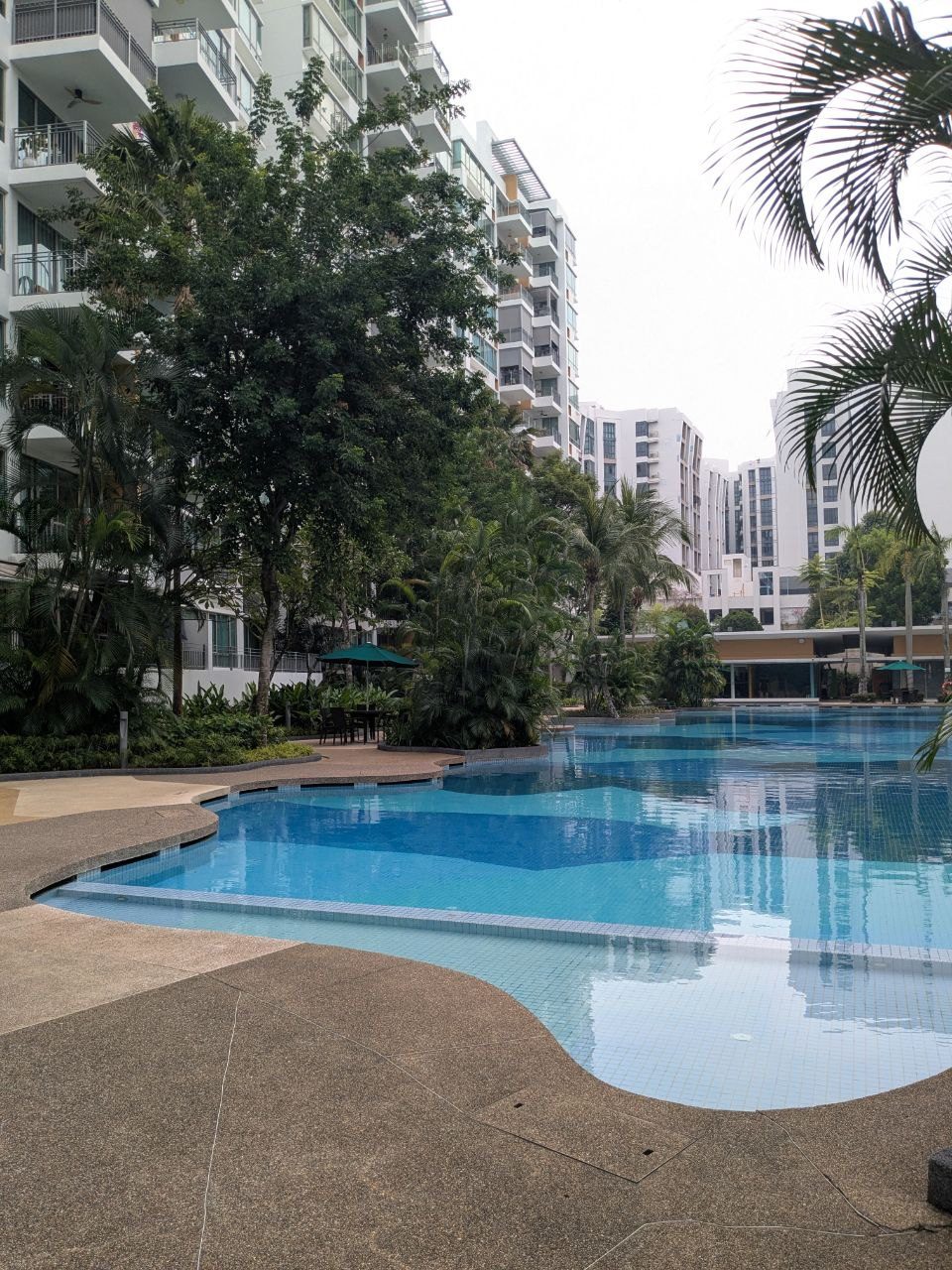 Swimming pool with the Function Room at the far end